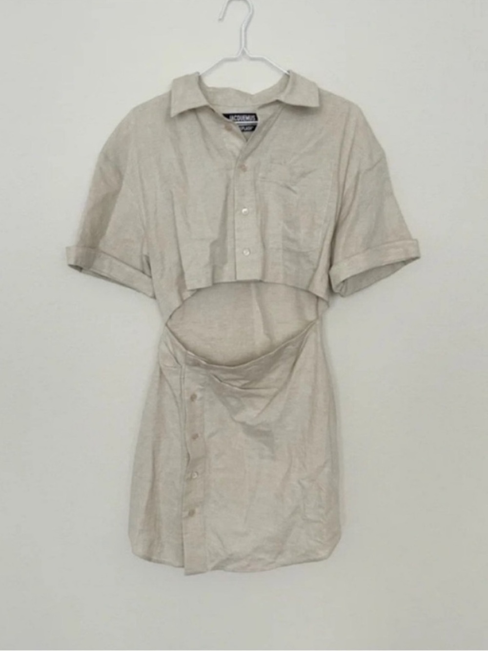 NWT Jacquemus La Robe Arles Linen Mini Dress Beige - Picture 4 of 8